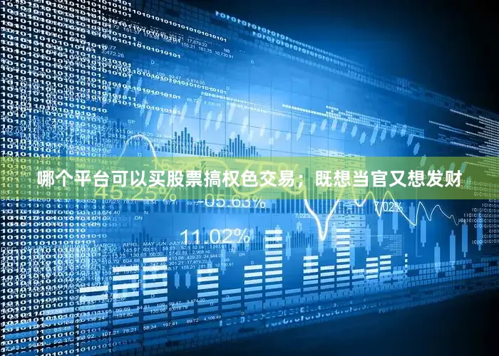 哪个平台可以买股票搞权色交易；既想当官又想发财